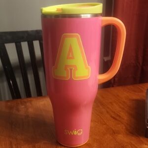 Swig Pink and Yellow Travel Mug